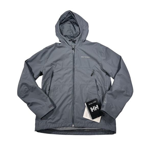 Helly Hansen Zeta 2L HT CIS Jacket Men's Medium Gray Waterproof Rain Coat 61996 - Picture 1 of 12